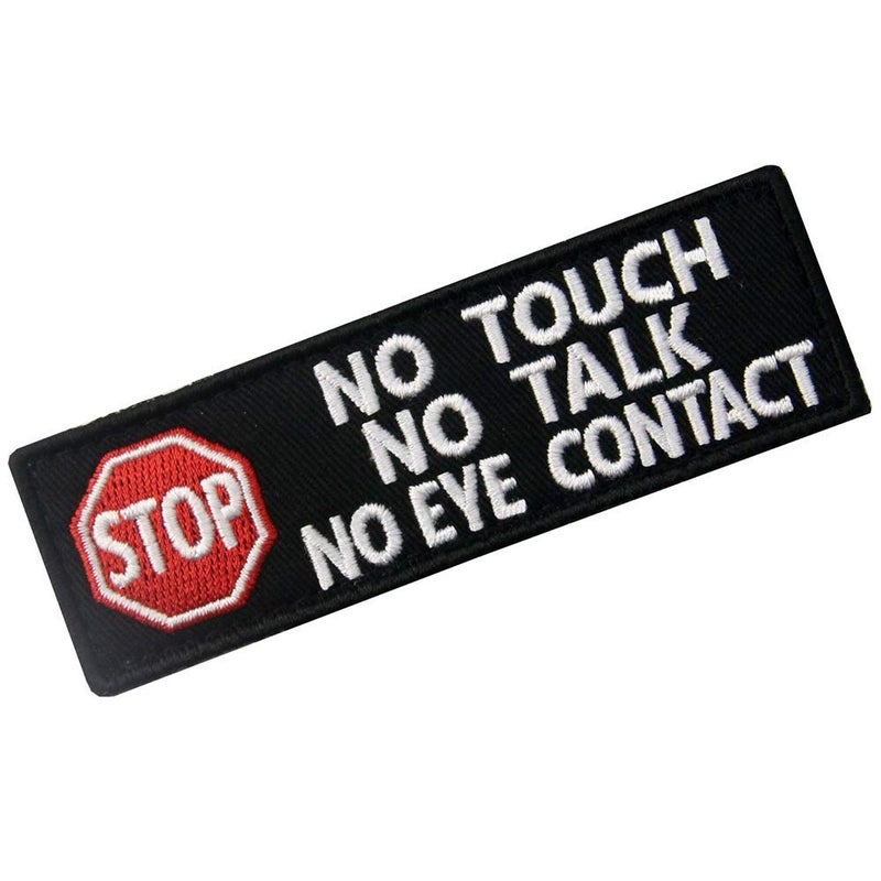 ODSP Service Dog No Touch No Talk Warning Vests/Harnesses Tactical Badge Emblem Embroidered Fastener Hook and Loop Patches Appliques 3.93 x 1.18 Inch Bubble of 2PCS - Image 5